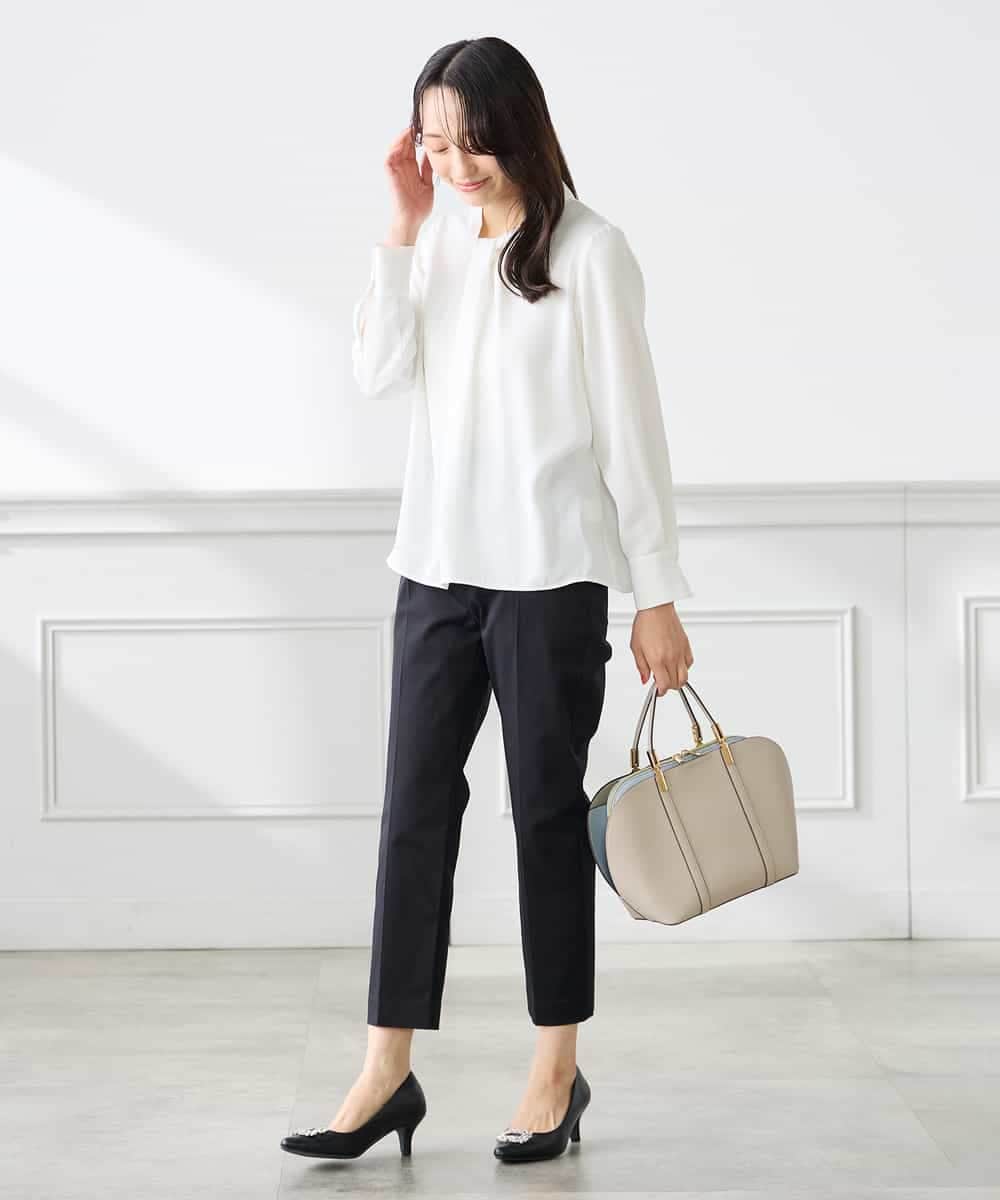 K3LFD28054 a.v.v Elmi(アー・ヴェ・ヴェ) 【低身長サイズ】センタープレススリムパンツ ホワイト