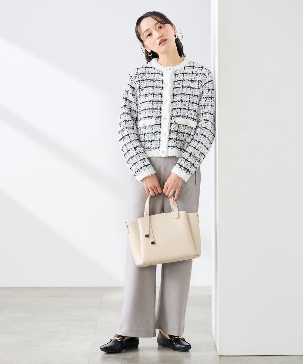 K3LFD31059 a.v.v Elmi(アー・ヴェ・ヴェ) 【低身長サイズ】【洗える】バイアスイージーパンツ ベージュ