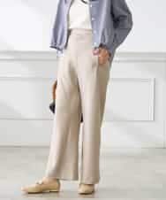 K3LFD31059 a.v.v Elmi(アー・ヴェ・ヴェ) 【低身長サイズ】【洗える】バイアスイージーパンツ ベージュ