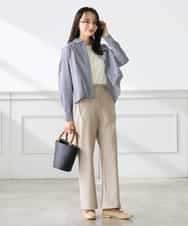 K3LFD31059 a.v.v Elmi(アー・ヴェ・ヴェ) 【低身長サイズ】【洗える】バイアスイージーパンツ ベージュ