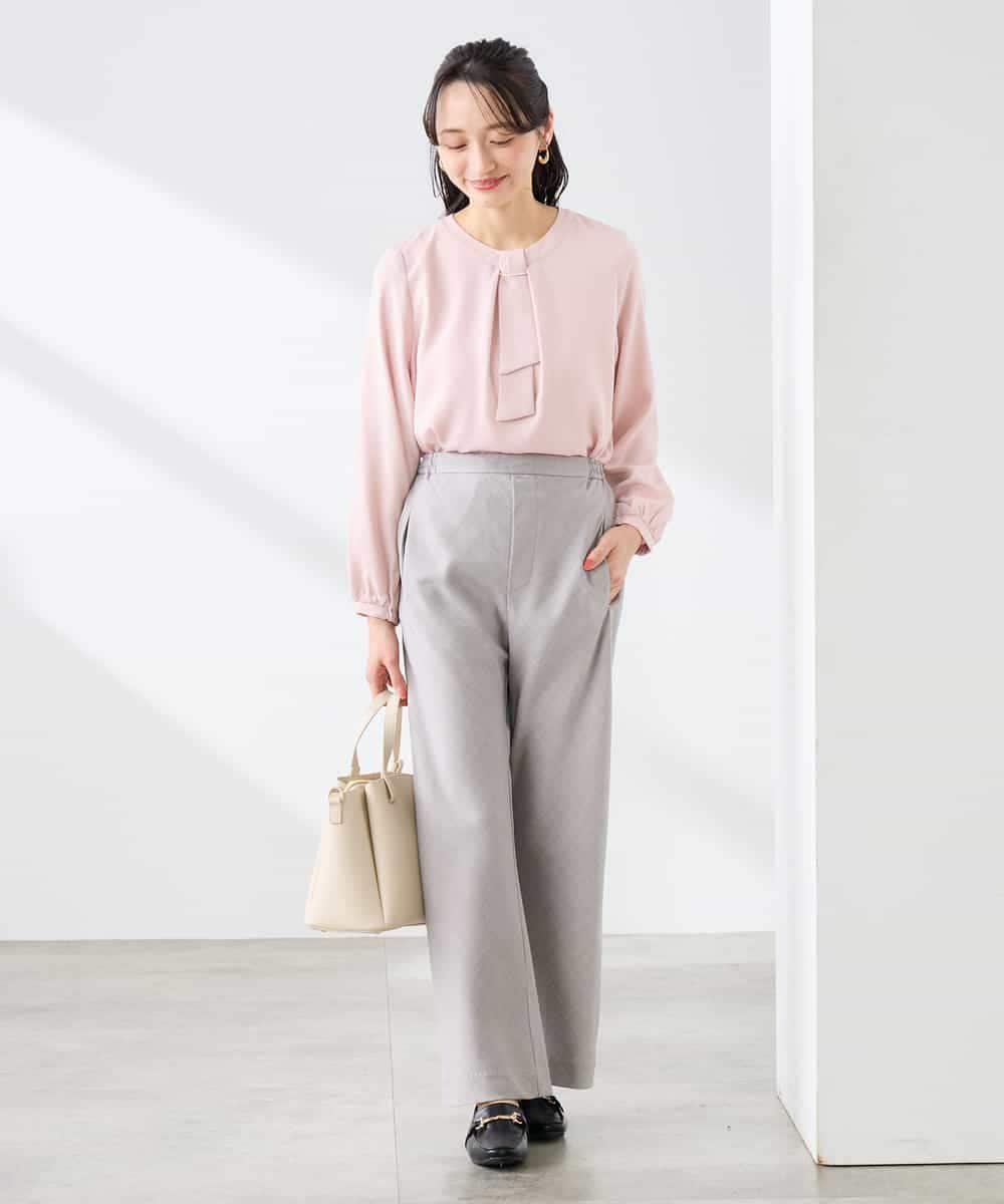 K3LFD31059 a.v.v Elmi(アー・ヴェ・ヴェ) 【低身長サイズ】【洗える】バイアスイージーパンツ ベージュ