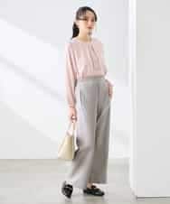 K3LFD31059 a.v.v Elmi(アー・ヴェ・ヴェ) 【低身長サイズ】【洗える】バイアスイージーパンツ ベージュ