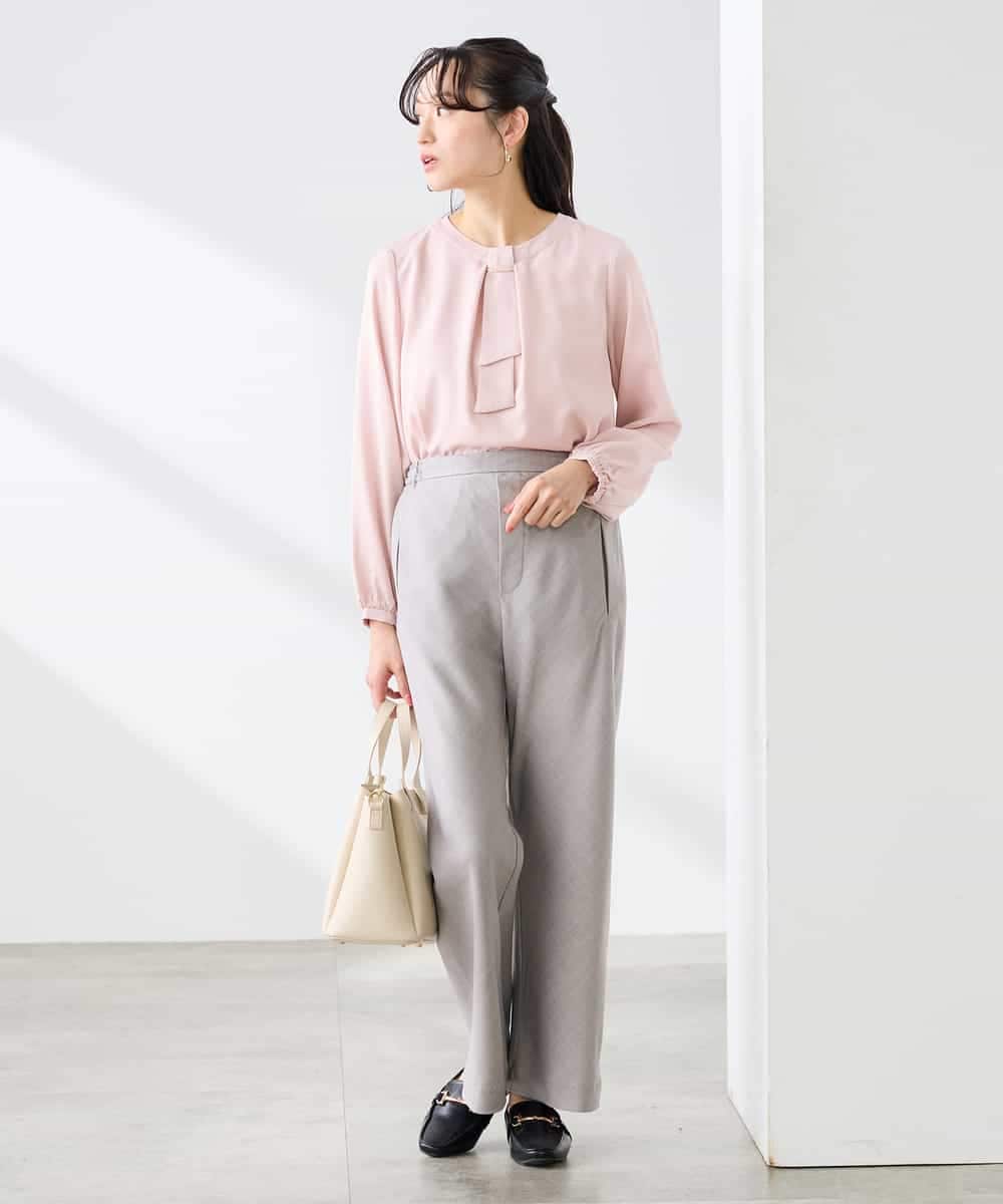 K3LFD31059 a.v.v Elmi(アー・ヴェ・ヴェ) 【低身長サイズ】【洗える】バイアスイージーパンツ ベージュ