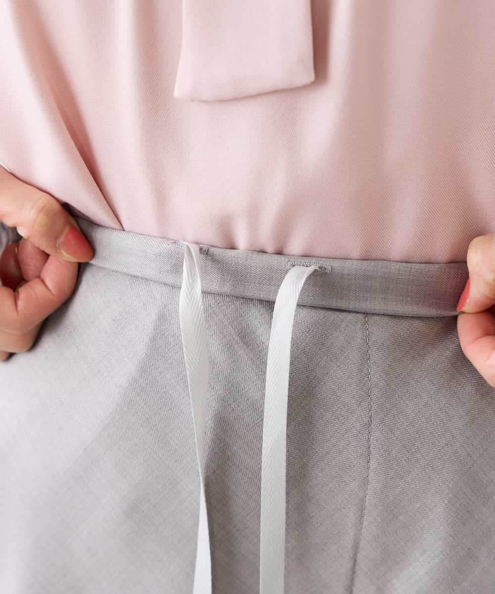 K3LFD31059 a.v.v Elmi(アー・ヴェ・ヴェ) 【低身長サイズ】【洗える】バイアスイージーパンツ ベージュ