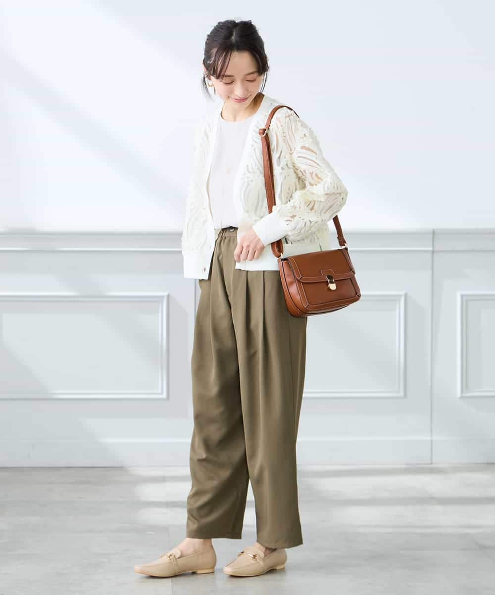 K3LFD32059 a.v.v Elmi(アー・ヴェ・ヴェ) 【低身長サイズ】2タックパンツ カーキ