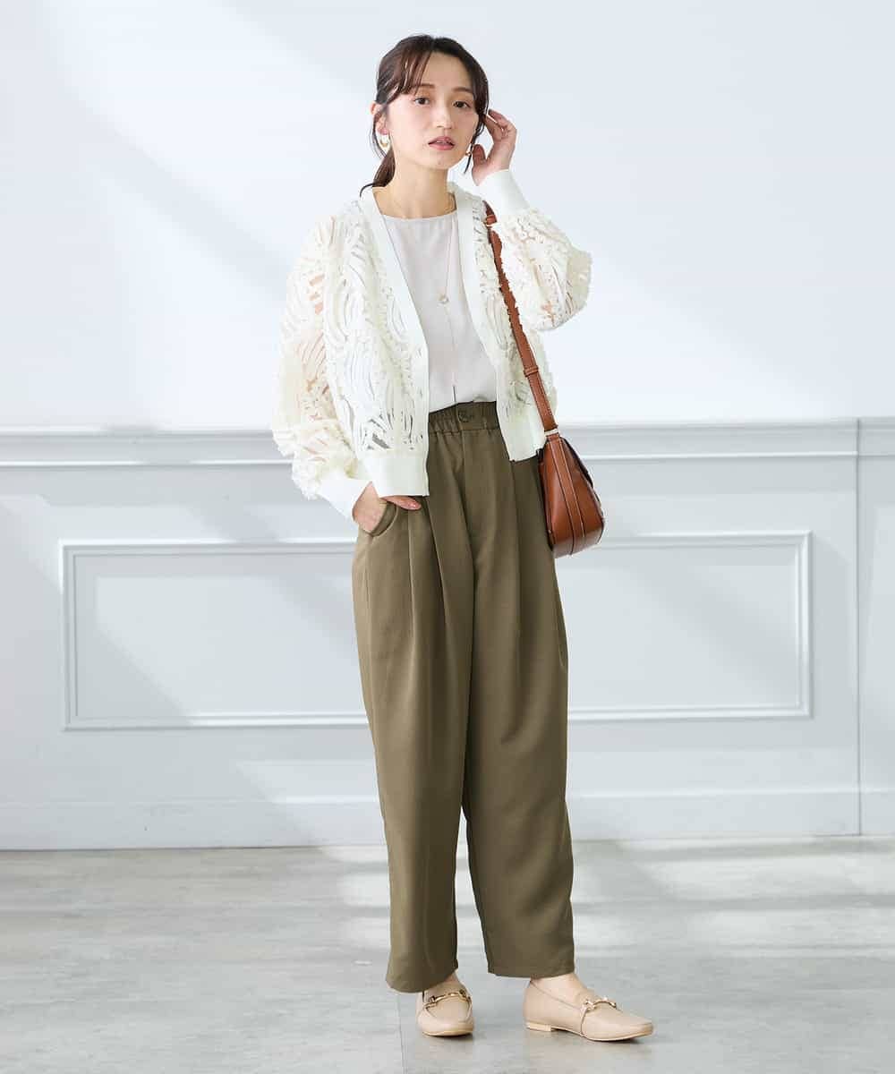 K3LFD32059 a.v.v Elmi(アー・ヴェ・ヴェ) 【低身長サイズ】2タックパンツ カーキ