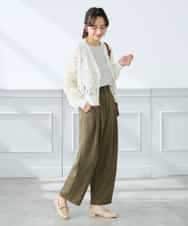 K3LFD32059 a.v.v Elmi(アー・ヴェ・ヴェ) 【低身長サイズ】2タックパンツ カーキ