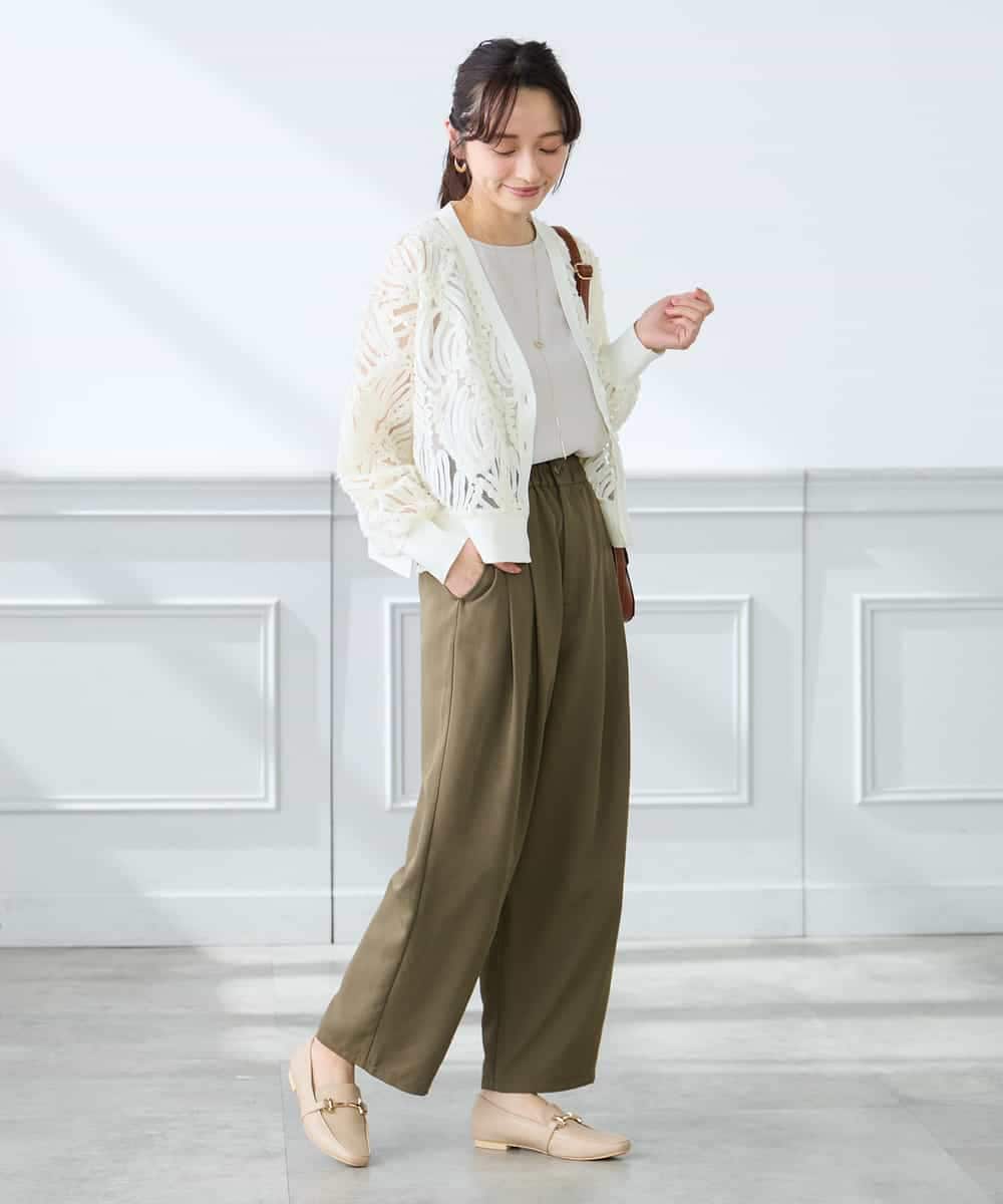 K3LFD32059 a.v.v Elmi(アー・ヴェ・ヴェ) 【低身長サイズ】2タックパンツ カーキ