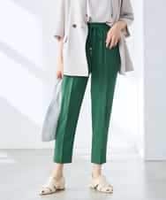 K3LGD14049 a.v.v Elmi(アー・ヴェ・ヴェ) 【低身長サイズ/接触冷感/速乾/UVカット/イージーケア】イージーテーパードパンツ グリーン