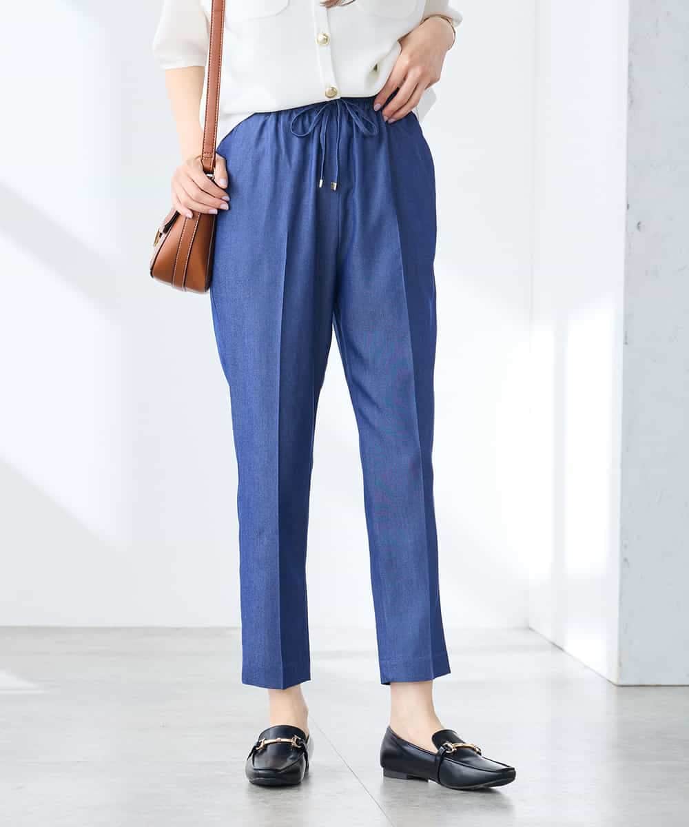 K3LGD14049 a.v.v Elmi(アー・ヴェ・ヴェ) 【低身長サイズ/接触冷感/速乾/UVカット/イージーケア】イージーテーパードパンツ グリーン