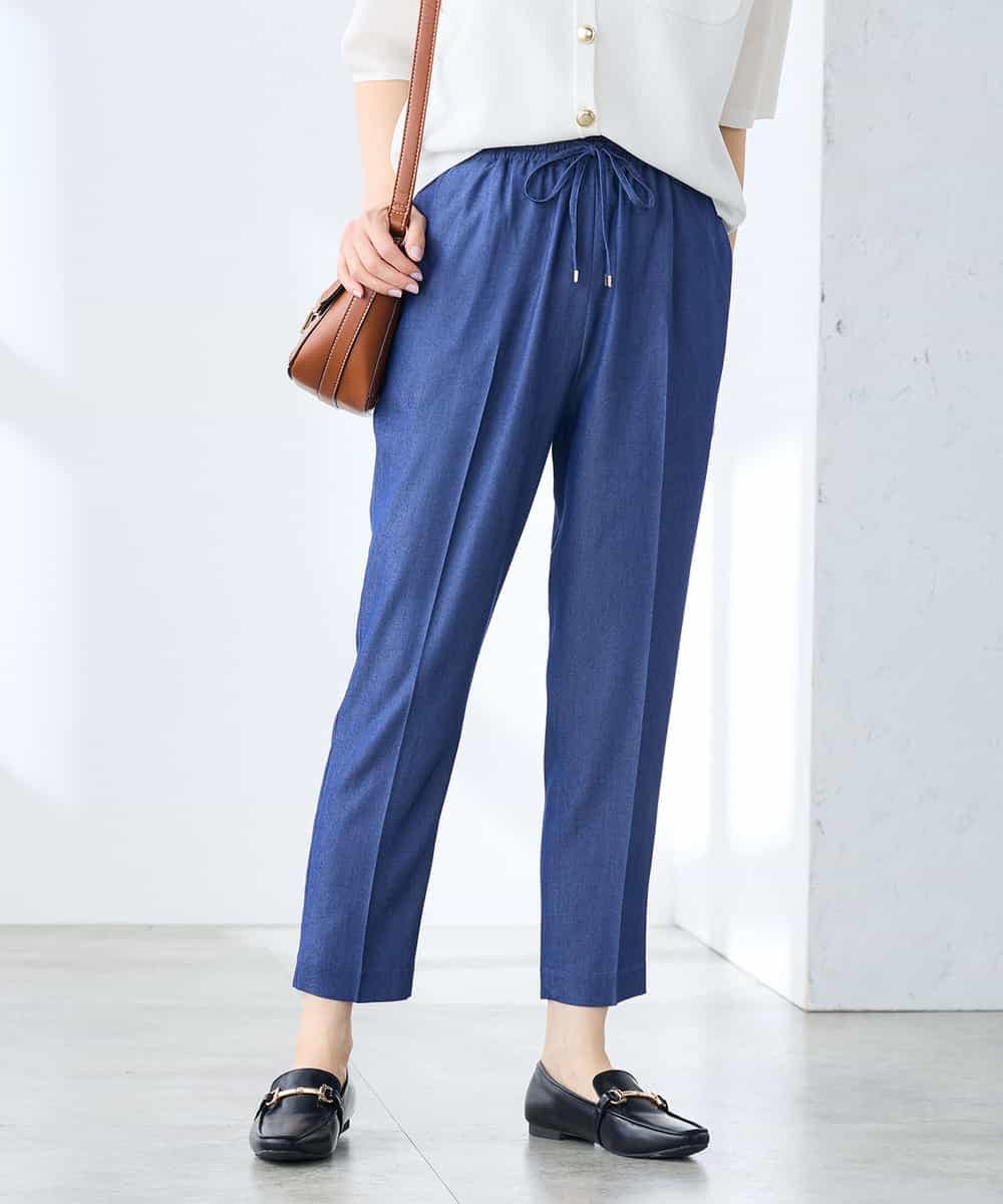 K3LGD14049 a.v.v Elmi(アー・ヴェ・ヴェ) 【低身長サイズ/接触冷感/速乾/UVカット/イージーケア】イージーテーパードパンツ グリーン