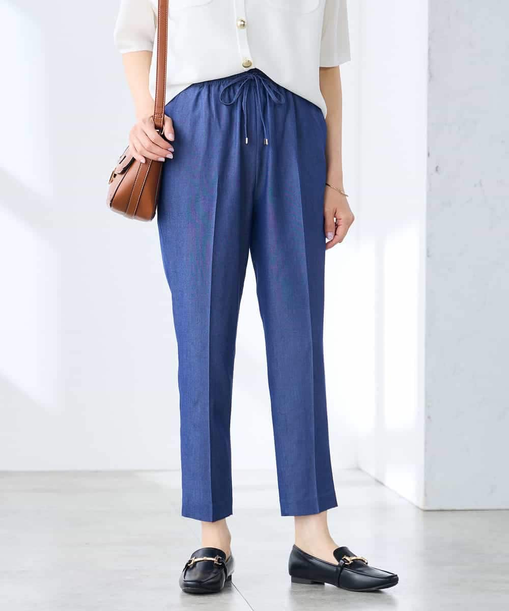 K3LGD14049 a.v.v Elmi(アー・ヴェ・ヴェ) 【低身長サイズ/接触冷感/速乾/UVカット/イージーケア】イージーテーパードパンツ グリーン