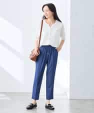 K3LGD14049 a.v.v Elmi(アー・ヴェ・ヴェ) 【低身長サイズ/接触冷感/速乾/UVカット/イージーケア】イージーテーパードパンツ グリーン