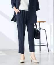 K3LGD14049 a.v.v Elmi(アー・ヴェ・ヴェ) 【低身長サイズ/接触冷感/速乾/UVカット/イージーケア】イージーテーパードパンツ グリーン