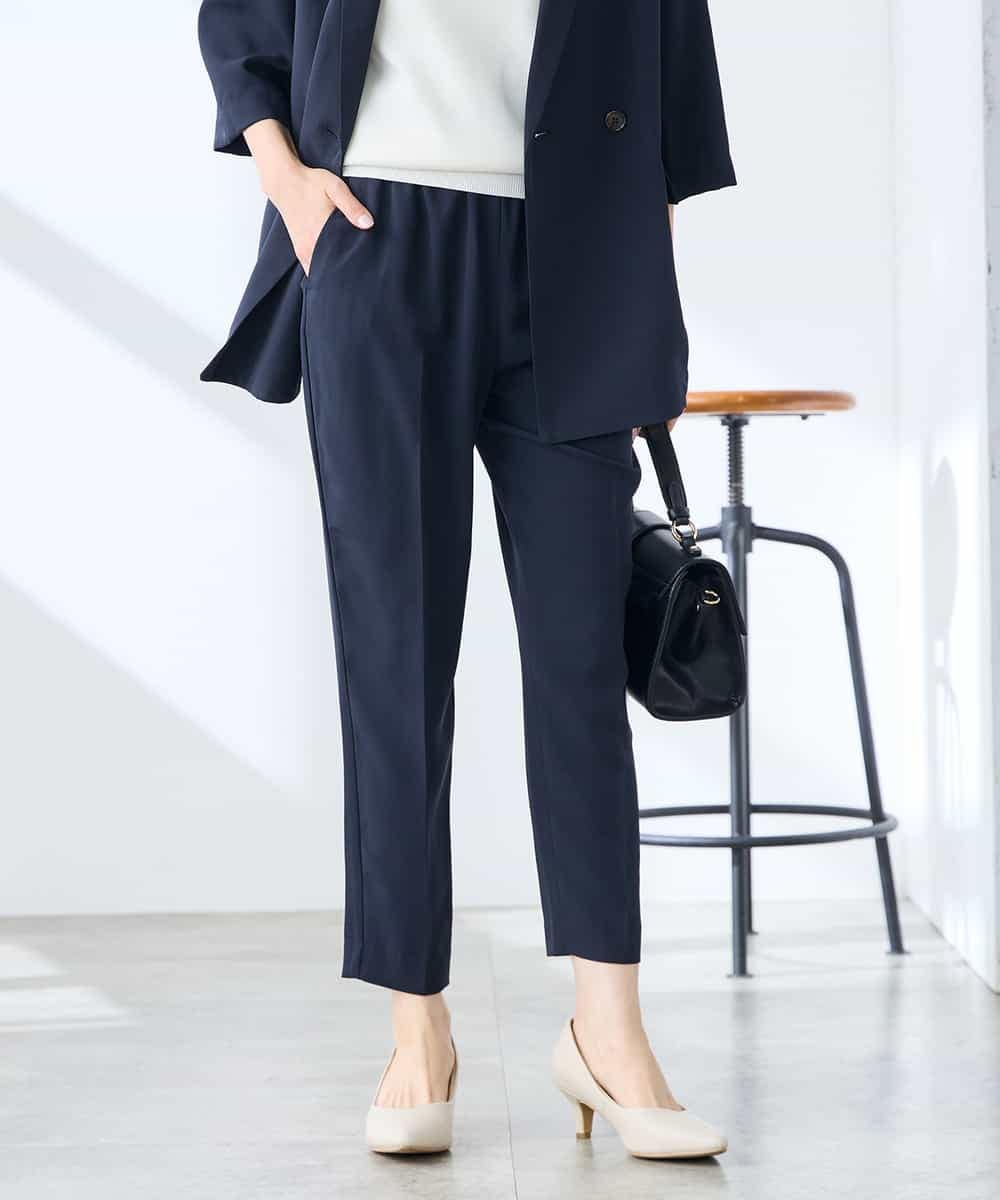 K3LGD14049 a.v.v Elmi(アー・ヴェ・ヴェ) 【低身長サイズ/接触冷感/速乾/UVカット/イージーケア】イージーテーパードパンツ グリーン