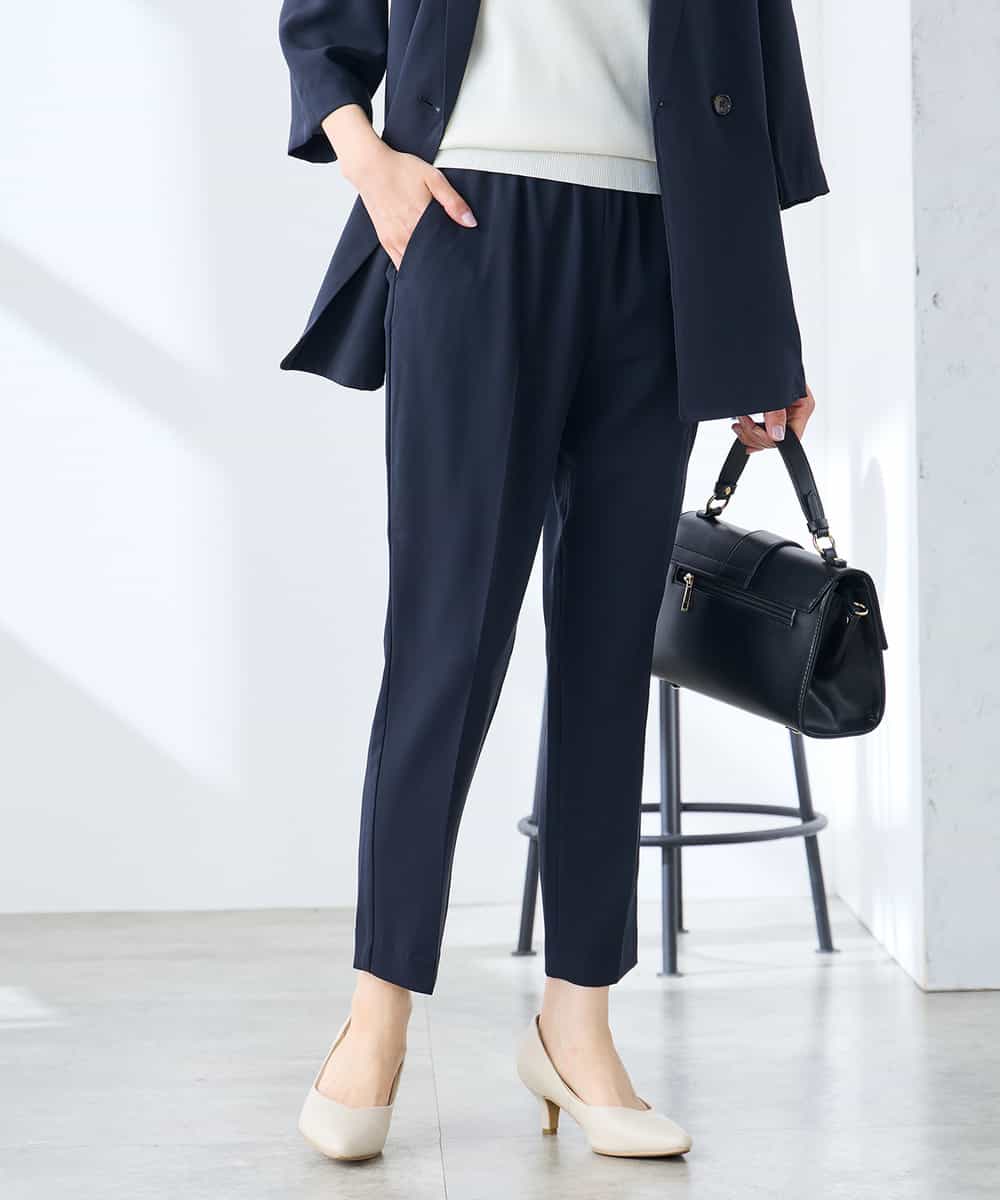 K3LGD14049 a.v.v Elmi(アー・ヴェ・ヴェ) 【低身長サイズ/接触冷感/速乾/UVカット/イージーケア】イージーテーパードパンツ グリーン