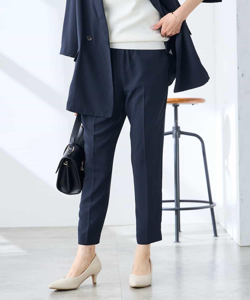 K3LGD14049 a.v.v Elmi(アー・ヴェ・ヴェ) 【低身長サイズ/接触冷感/速乾/UVカット/イージーケア】イージーテーパードパンツ グリーン