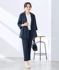 K3LGD14049 a.v.v Elmi(アー・ヴェ・ヴェ) 【低身長サイズ/接触冷感/速乾/UVカット/イージーケア】イージーテーパードパンツ グリーン