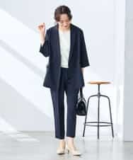 K3LGD14049 a.v.v Elmi(アー・ヴェ・ヴェ) 【低身長サイズ/接触冷感/速乾/UVカット/イージーケア】イージーテーパードパンツ グリーン