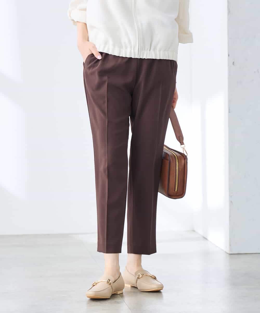 K3LGD14049 a.v.v Elmi(アー・ヴェ・ヴェ) 【低身長サイズ/接触冷感/速乾/UVカット/イージーケア】イージーテーパードパンツ グリーン