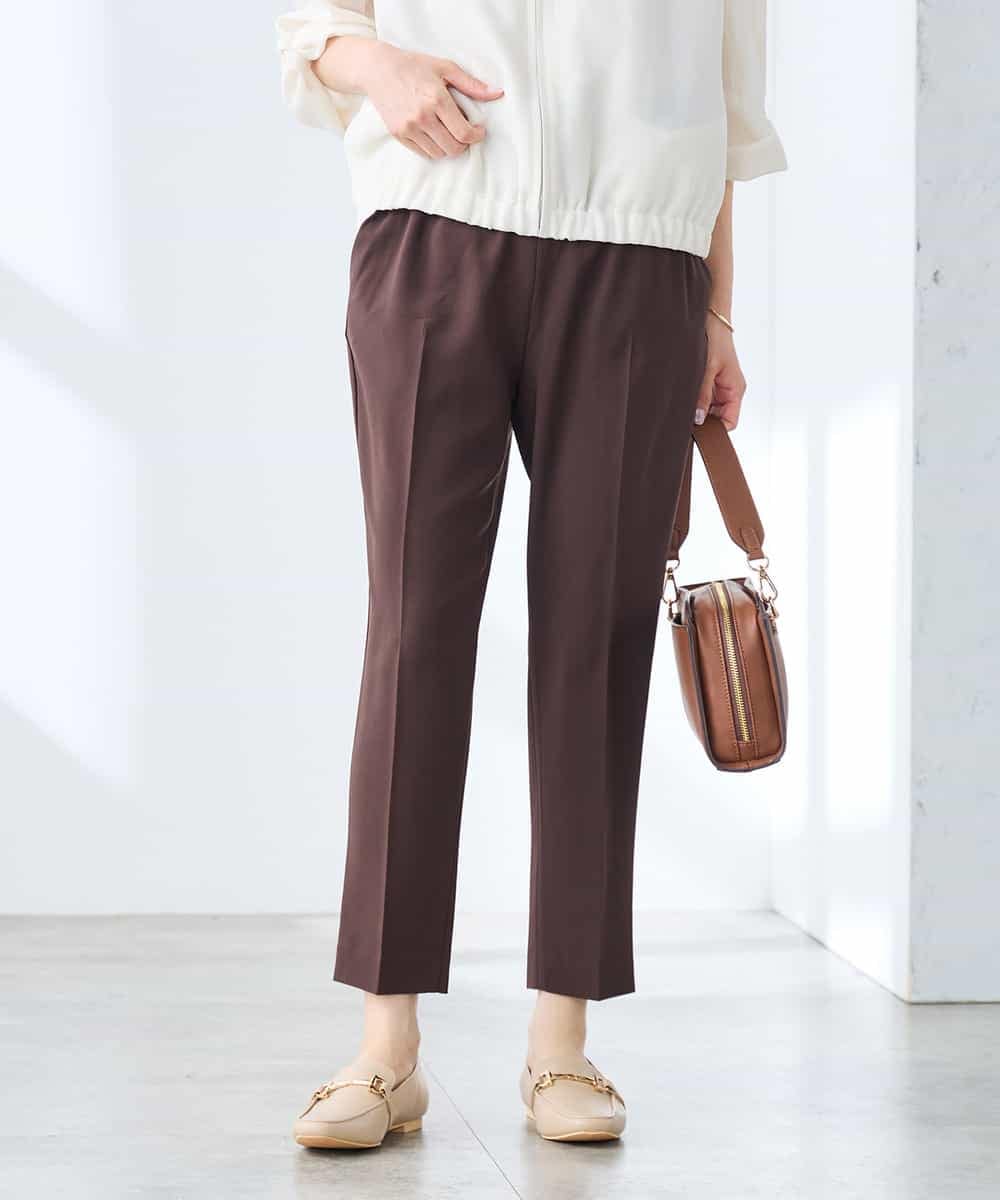 K3LGD14049 a.v.v Elmi(アー・ヴェ・ヴェ) 【低身長サイズ/接触冷感/速乾/UVカット/イージーケア】イージーテーパードパンツ グリーン