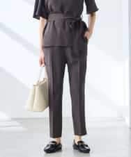 K3LGD14049 a.v.v Elmi(アー・ヴェ・ヴェ) 【低身長サイズ/接触冷感/速乾/UVカット/イージーケア】イージーテーパードパンツ グリーン