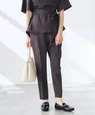 K3LGD14049 a.v.v Elmi(アー・ヴェ・ヴェ) 【低身長サイズ/接触冷感/速乾/UVカット/イージーケア】イージーテーパードパンツ グリーン