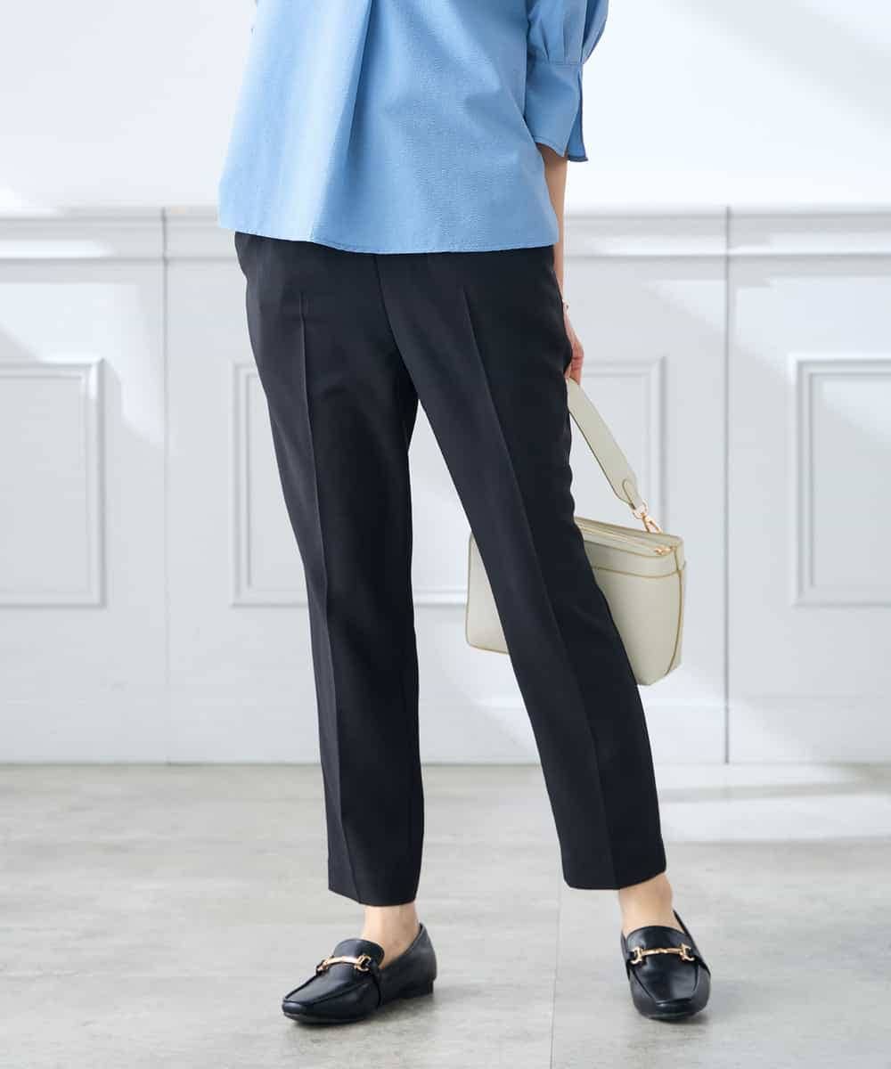 K3LGD14049 a.v.v Elmi(アー・ヴェ・ヴェ) 【低身長サイズ/接触冷感/速乾/UVカット/イージーケア】イージーテーパードパンツ グリーン