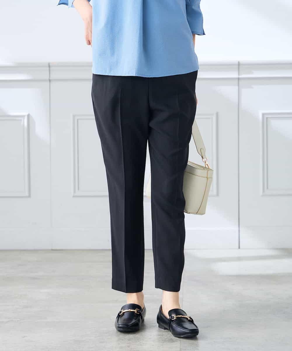 K3LGD14049 a.v.v Elmi(アー・ヴェ・ヴェ) 【低身長サイズ/接触冷感/速乾/UVカット/イージーケア】イージーテーパードパンツ グリーン