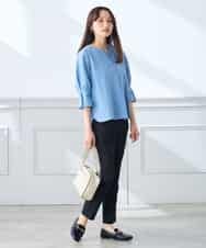 K3LGD14049 a.v.v Elmi(アー・ヴェ・ヴェ) 【低身長サイズ/接触冷感/速乾/UVカット/イージーケア】イージーテーパードパンツ グリーン