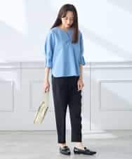 K3LGD14049 a.v.v Elmi(アー・ヴェ・ヴェ) 【低身長サイズ/接触冷感/速乾/UVカット/イージーケア】イージーテーパードパンツ グリーン