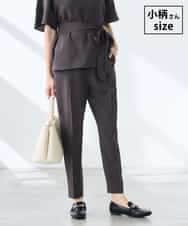 K3LGD14049 a.v.v Elmi(アー・ヴェ・ヴェ) 【低身長サイズ/接触冷感/速乾/UVカット/イージーケア】イージーテーパードパンツ ダークグレー