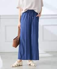 K3LGD15049 a.v.v Elmi(アー・ヴェ・ヴェ) 【低身長サイズ/接触冷感/速乾/UVカット/イージーケア】イージーワイドパンツ グリーン