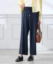 K3LGD15049 a.v.v Elmi(アー・ヴェ・ヴェ) 【低身長サイズ/接触冷感/速乾/UVカット/イージーケア】イージーワイドパンツ グリーン