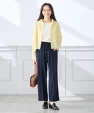 K3LGD15049 a.v.v Elmi(アー・ヴェ・ヴェ) 【低身長サイズ/接触冷感/速乾/UVカット/イージーケア】イージーワイドパンツ グリーン