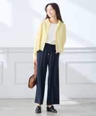 K3LGD15049 a.v.v Elmi(アー・ヴェ・ヴェ) 【低身長サイズ/接触冷感/速乾/UVカット/イージーケア】イージーワイドパンツ グリーン