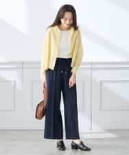 K3LGD15049 a.v.v Elmi(アー・ヴェ・ヴェ) 【低身長サイズ/接触冷感/速乾/UVカット/イージーケア】イージーワイドパンツ グリーン