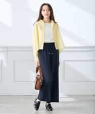 K3LGD15049 a.v.v Elmi(アー・ヴェ・ヴェ) 【低身長サイズ/接触冷感/速乾/UVカット/イージーケア】イージーワイドパンツ グリーン