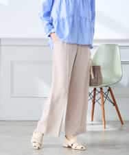 K3LGD15049 a.v.v Elmi(アー・ヴェ・ヴェ) 【低身長サイズ/接触冷感/速乾/UVカット/イージーケア】イージーワイドパンツ グリーン