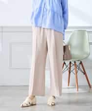 K3LGD15049 a.v.v Elmi(アー・ヴェ・ヴェ) 【低身長サイズ/接触冷感/速乾/UVカット/イージーケア】イージーワイドパンツ グリーン