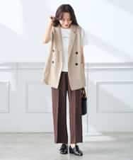 K3LGD15049 a.v.v Elmi(アー・ヴェ・ヴェ) 【低身長サイズ/接触冷感/速乾/UVカット/イージーケア】イージーワイドパンツ グリーン