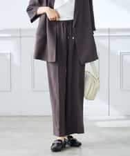 K3LGD15049 a.v.v Elmi(アー・ヴェ・ヴェ) 【低身長サイズ/接触冷感/速乾/UVカット/イージーケア】イージーワイドパンツ グリーン