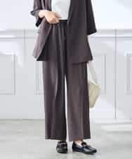 K3LGD15049 a.v.v Elmi(アー・ヴェ・ヴェ) 【低身長サイズ/接触冷感/速乾/UVカット/イージーケア】イージーワイドパンツ グリーン