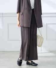 K3LGD15049 a.v.v Elmi(アー・ヴェ・ヴェ) 【低身長サイズ/接触冷感/速乾/UVカット/イージーケア】イージーワイドパンツ グリーン