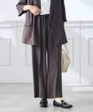 K3LGD15049 a.v.v Elmi(アー・ヴェ・ヴェ) 【低身長サイズ/接触冷感/速乾/UVカット/イージーケア】イージーワイドパンツ グリーン