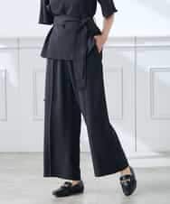 K3LGD15049 a.v.v Elmi(アー・ヴェ・ヴェ) 【低身長サイズ/接触冷感/速乾/UVカット/イージーケア】イージーワイドパンツ グリーン