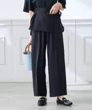 K3LGD15049 a.v.v Elmi(アー・ヴェ・ヴェ) 【低身長サイズ/接触冷感/速乾/UVカット/イージーケア】イージーワイドパンツ グリーン