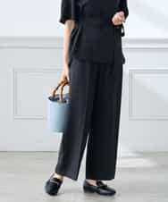 K3LGD15049 a.v.v Elmi(アー・ヴェ・ヴェ) 【低身長サイズ/接触冷感/速乾/UVカット/イージーケア】イージーワイドパンツ グリーン