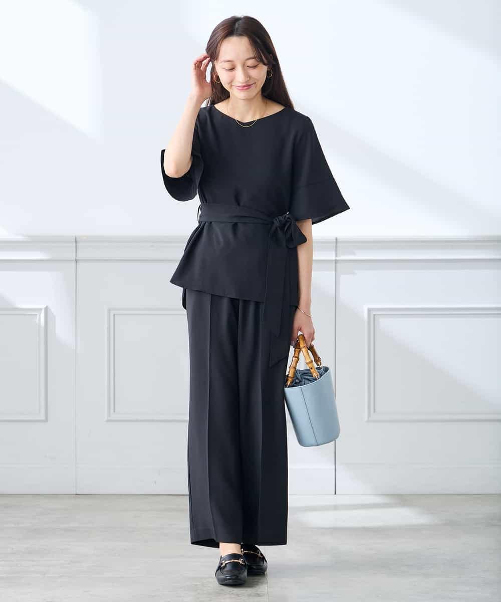 K3LGD15049 a.v.v Elmi(アー・ヴェ・ヴェ) 【低身長サイズ/接触冷感/速乾/UVカット/イージーケア】イージーワイドパンツ グリーン