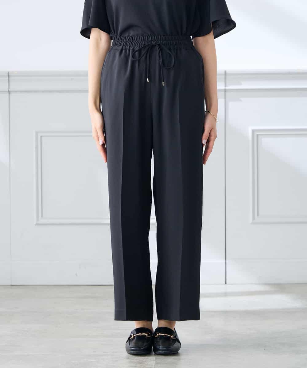 K3LGD15049 a.v.v Elmi(アー・ヴェ・ヴェ) 【低身長サイズ/接触冷感/速乾/UVカット/イージーケア】イージーワイドパンツ グリーン